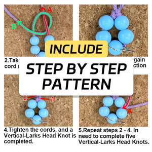 <span class=keywords><strong>Kit</strong></span> de fabrication de porte-clés fleuris bohèmes DIY, kits de porte-clés en <span class=keywords><strong>macramé</strong></span> avec pompon, <span class=keywords><strong>kit</strong></span> de porte-clés tissé avec instructions incluses - Product Image 2