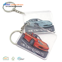 Porte-clés en plastique, prix d'usine, porte-clés promotionnels personnalisés en acrylique pour voiture avec logo imprimé