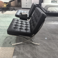 Fauteuil d'appoint en cuir moderne et contemporain pour l'intérieur, mobilier de salon pour usage domestique