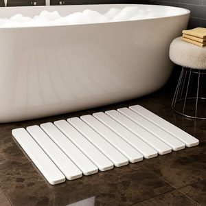 Alfombrilla de Baño Moderna de Tierra de Diatomeas, Alfombra de Baño Sólida Antideslizante, Secado Rápido, Súper Absorbente, Alfombrilla de Piedra Plegable para Baño - Product Image 1