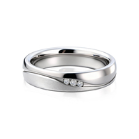 Ensemble de bagues de fiançailles et de mariage classiques en titane de haute qualité et bon marché, bijoux de mode pour couples
