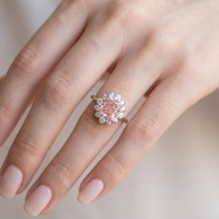 Bijoux de mode - Argent 925, plaqué or 18 carats, saphir rose - Bague en moissanite pour femme. Disponible en gros.