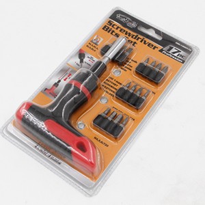 Jeu de tournevis industriel portable de type T deuxième génération à cliquet en plastique inversé avant à 17 dents avec embout Allen inclus - Product Image 3