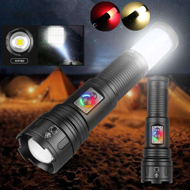 18650 Usb High Power Zoom Torch Light Led Flashlight Long Range Super Bright Powerful Rechargeable Led White Laser Flashlight