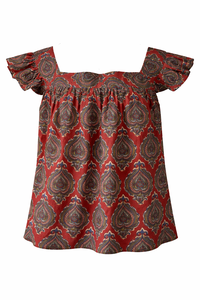Top de Mujer con Estampado Elegante, Tejido, con Volantes, Cuello Cuadrado, Sin Mangas, Informal, para Uso Diario, Ligero, Transpirable, 100% Algodón, para Primavera/Verano - Product Image 5