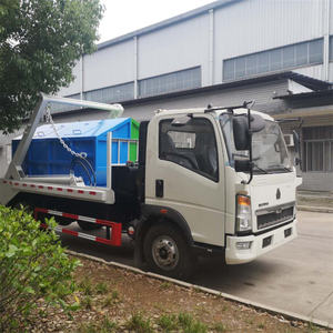 Truk pembuangan sampah Sinotruk HOWO, wadah muatan 8m3 lengan ayun, truk pembuangan sampah penggunaan Kota - Product Image 4