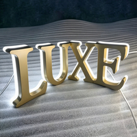 Letras 3D de Acero Inoxidable Retroiluminadas, Logotipo Decorativo 3D, Letras Personalizadas con Luz, Letrero Luminoso 3D, Letrero LED Personalizado para Negocios