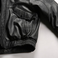 Hiver Chaud Pas Cher Casual Imperméable Coupe-Vent Noir Manteau pour Hommes Manteau en Cuir de Chèvre Loisirs Vestes en Duvet en Cuir Véritable