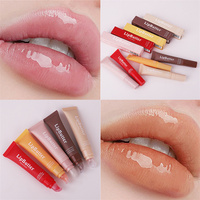 Tube de gloss à lèvres rose personnalisé avec logo unique, tube vide en plastique pour gloss à lèvres, emballage pour huile à lèvres