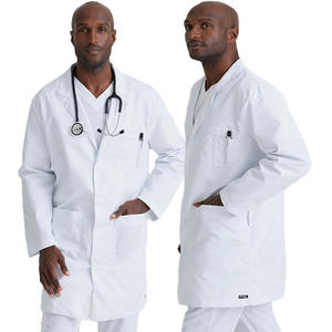 Bata de laboratorio desechable personalizable de alta calidad, bata de punto estampada para hombres, uniformes de personal médico OEM para médicos y hospitales - Product Image 6