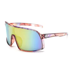 Kacamata hitam Y2K untuk pria wanita, kacamata olahraga modis warna-warni UV400