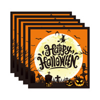 Ensemble de vaisselle pour fête d'Halloween, sorcière, citrouille, assiettes en papier, gobelets, serviettes, nappe, couverts en plastique, décoration de fête d'Halloween