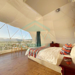 Tente dôme de luxe Georgia <span class=keywords><strong>6m</strong></span> préfabriquée pour maison de camp avec grande <span class=keywords><strong>baie</strong></span> transparente rideau de fenêtre et isolation en coton - Product Image 3