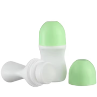 Flacon roll-on vide en plastique PP pour déodorant, 50 ml, anti-transpirant, huile essentielle, avec bouchon à vis