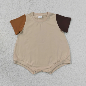 Body de Bebé de Manga Corta con Bloques de Color y Mangas en Contraste, Pelele de Verano para Bebé, Transpirable, de Algodón, con Cierre de Botones y Detalle de Volantes - Product Image 2