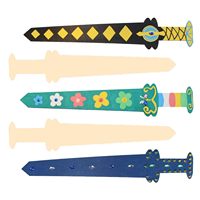 Ornement épée de pirate en buis, fait main pour enfants, fournitures de fête, patchwork graffiti DIY, fabriqué en Chine