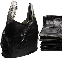 Sacs d'achat en plastique personnalisés pour les supermarchés, en LDPE et HDPE, noirs, bon marché, fabriqués en usine