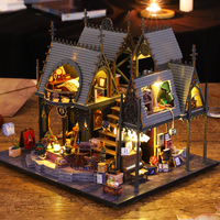 Casa de Madera Gótica Mágica para Libros, Rompecabezas 3D DIY, Modelo para Armar a Mano, Decoración para el Hogar, Regalo Artesanal