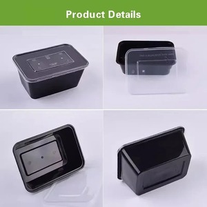 Caja de Almuerzo Desechable, Caja de Embalaje para Llevar, Circular, Rectangular, Negra, Caja de Almuerzo para Frutas, Ensaladas, Recipiente para Conservar Alimentos - Product Image 6