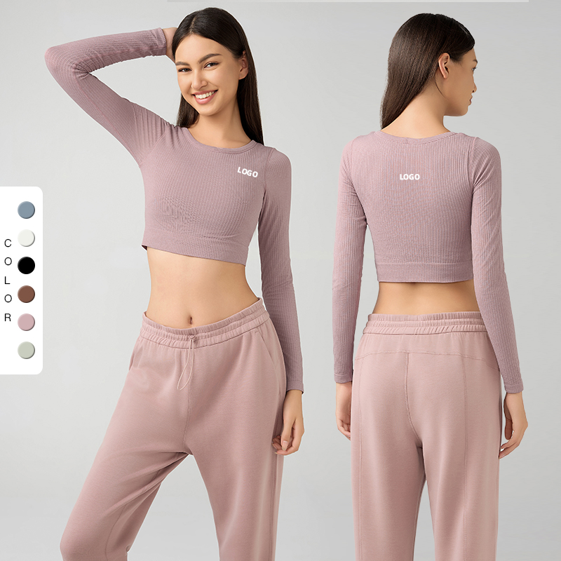 Women's Lightweight Long Sleeve Yoga Top Fall Winter Fitness Clothing High Elastic Breathable Soft Material Seamless Design