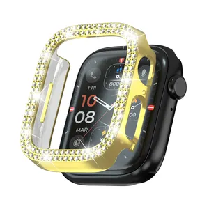 Free Samples New Arrival Luxury Bling Diamond Watch Cover With Screen Protector Case For Apple Iwatch7