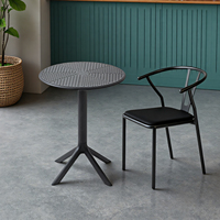 Table de bar moderne à la mode simple table ronde en PP mobilier d'extérieur commercial restaurant bar jardin table à vin utilisation