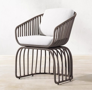 Juego de Muebles de Comedor Modernos Más Vendidos, Sillas de Ratán y Aluminio, Mesas de Madera de Teca, Muebles de Comedor de Metal para Patio y Jardín - Product Image 3