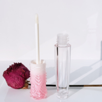 Tube d'échantillon de brillant à lèvres rose personnalisé, unique et créatif, en forme de fleur, en plastique, pour créer votre propre brillant à lèvres, tubes transparents de 6 ml