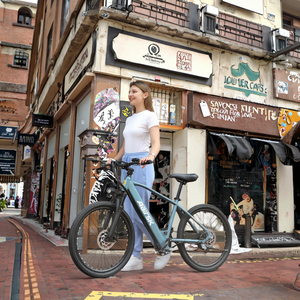 Bicicleta Eléctrica Urbana AtiasTrek GT300 de 24 Pulgadas, Batería de Litio de 36V, Cuadro de Acero al Carbono, 7 Velocidades, Frenos de Disco Hidráulicos, Motor sin Escobillas de 250W - Product Image 4