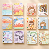 Carnet à spirale A7 de 80 pages, motif dessin animé, papeterie d'apprentissage, carnet à feuilles mobiles mignon, carnet de poche portable pour étudiant, cadeau, livres en gros