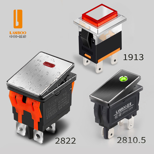 สวิตช์โยกแบบมีไฟแสดงสถานะ เปิด-ปิด ขนาด 28*22 มม. 28*10.5 มม. 19*13 มม. 12V พร้อมไฟ LED สีแดง เขียว น้ำเงิน เหลือง - Product Image 1
