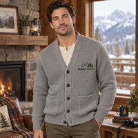 Cardigan en maille texturée à col en V pour homme, veste décontractée à manches longues avec poches, personnalisable avec logo, OEM ODM, vente en gros