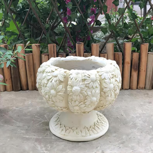 Moules à pots de fleurs réutilisables en silicone à l'intérieur et en fibre de verre à l'extérieur pour le moulage de pots en ciment et béton pour jardin, cour et usage domestique - Product Image 1