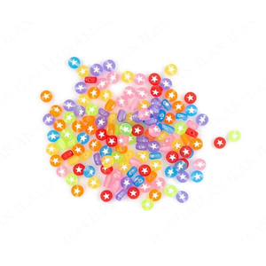 ILAN Abalorios Perline Trasparenti Multicolore a Forma di Stella 4x7mm 17g - Product Image 2