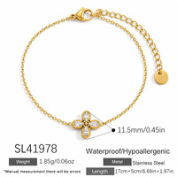 Bracelet tendance minimaliste SUMMLY en zircon, trèfle à quatre feuilles, étoile, plaqué or 18 carats, en acier inoxydable pour femmes, pour les fêtes, le quotidien, cadeau