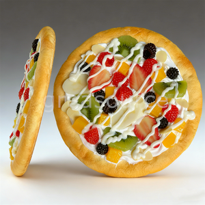 Modelo de Comida de Simulación Hecho a Mano de 7.4 Pulgadas: Pizza Circular de Plástico, Pan, Fresa, Fruta, Plátano, Queso Mixto, Panqueque - Product Image 1