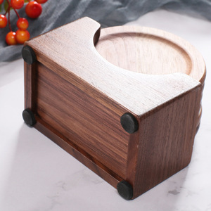 Sous-verre rond en bois de style japonais, empilable, isolant thermiquement, pour la table à café ou à thé - Product Image 2