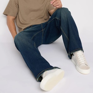 Jeans pour hommes personnalisés, style hiver, coupe large, imprimés Hip Hop, délavés, ODM, 100% Coton, respirants, taille mi-haute, coupe ample - Product Image 3