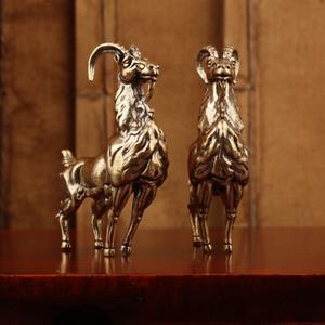 Латунная ретро-фигурка самки антилопы, креативное металлическое изделие ручной работы, украшение для дома и офиса, настольный декор, фигурка-компаньон для чайной церемонии, миниатюра - Product Image 3