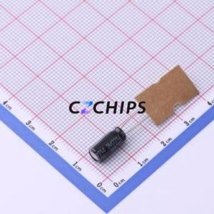 Condensateur électrolytique en aluminium à montage traversant 10YXJ100MFFCT15X11, composant à montage traversant THT, D5xL11mm 100uF 20% 10V 5mm - Product Image 2