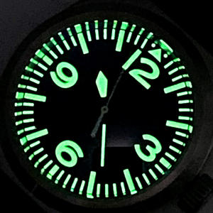 الاتصال الهاتفي الأسود للطيارين من Tandorio, 38 مللي متر ، NH35A ، PT5000 ، ساعة معصم أوتوماتيكية للرجال ، 200 متر ، مع حافظة لامعة ، باللون الأخضر ، شريط وافل - Product Image 6