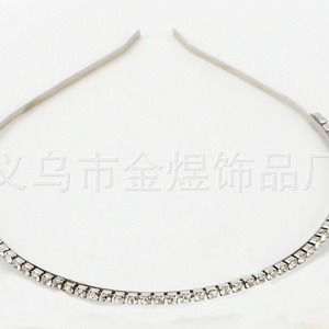 Diadema de Diamantes de Imitación para Mujer, Cadena de Aleación con Diamantes de Imitación, Tocado de Fiesta con Patrón Ondulado, Baño Metálico HB0019 - Product Image 3