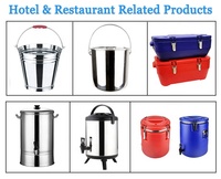Grandes marmites à soupe et à bouillon commerciales avec couvercle, seau en acier inoxydable robuste pour la restauration et les cuisines d'hôtel