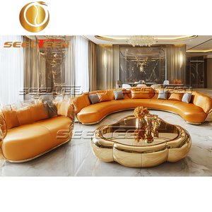 Home Furniture Factory Customize Living Room Hotel White Sectional Couch Design Luxury European <strong>Sofa</strong> With Tea Table