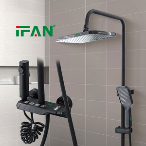 Juego de ducha inteligente para baño de exportación de fábrica, con cabezal de lluvia de mano plateado electrochapado, modelo 83807 - Product Image 1