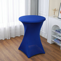 Spandex élastique Bar hôtel mariage Banquet hauteur nappe extensible couleur unie personnaliser lavable Table couvre