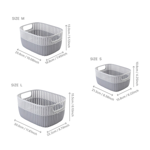 Paniers <span class=keywords><strong>de</strong></span> rangement bicolores personnalisés S M L, boîtes <span class=keywords><strong>de</strong></span> rangement en plastique, contenants <span class=keywords><strong>de</strong></span> rangement, organisateurs bon marché pour la maison, la <span class=keywords><strong>cuisine</strong></span> et le bureau - Product Image 6