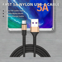 Câble USB-C de charge rapide 1M 5A avec design tressé en nylon pour téléphone mobile iOS et scanner - Transfert de données