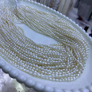 Perles d'eau douce de forme Xiaomi, 2-2,5 mm, couleur blanche, pour collier et bracelet DIY, matériaux faits main, perles naturelles en vrac, Zhuji - Product Image 4