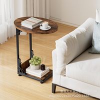 Table basse moderne pliable en forme de C, structure en métal, plateau en bois massif, meubles pour la maison, salon